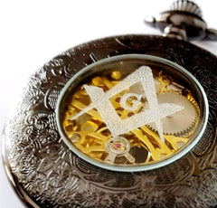 Silver Celtic Pocket Watch with Chain Arabic Numerals CLEARANCE