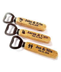 Wood Bottle Opener Personalized Lots Event Branded Gifts Wedding Guest or Party Favours