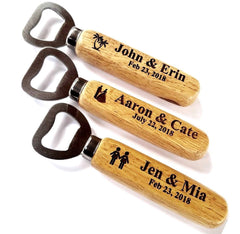 Wood Bottle Opener Personalized Lots Event Branded Gifts Wedding Guest or Party Favours