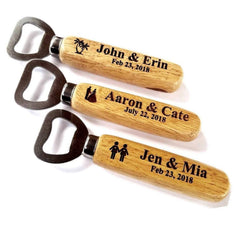 Wood Bottle Opener Personalized Lots Event Branded Gifts Wedding Guest or Party Favours