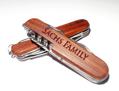 Personalised Pocket Knife Wood Handle Groomsmen Gift Custom Engraved 7 Blade Jack Knife