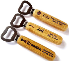 Wood Bottle Opener Personalized Lots Event Branded Gifts Wedding Guest or Party Favours